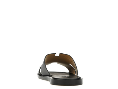 Hermes Izmir Sandal Noir Smooth Calfskin Leather