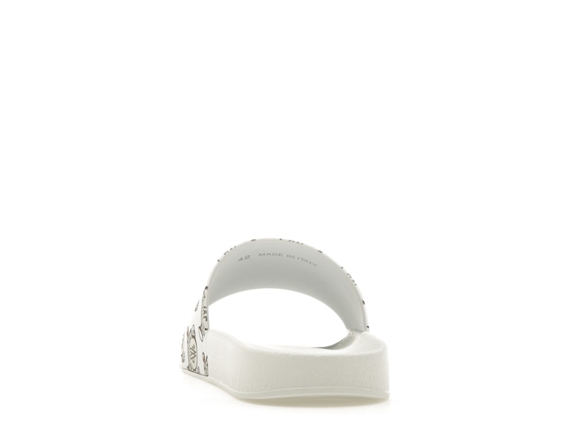 Moncler Basile Slide Logo Print White
