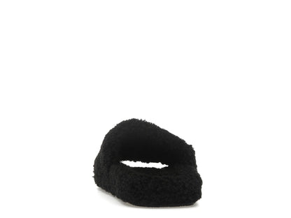 Balenciaga Paris Furry Slide Black (Women's)