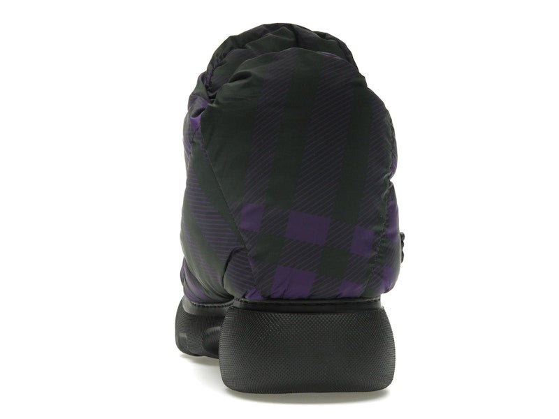 Burberry Check Pillow Boot Black Purple