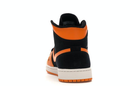 Jordan 1 Mid Black Orange Peel
