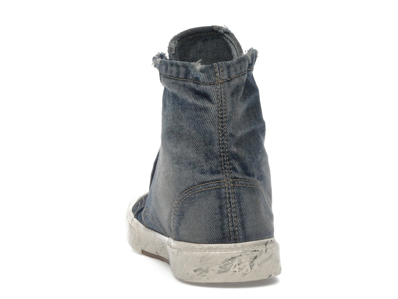 Balenciaga Paris High Top Blue Destroyed Denim