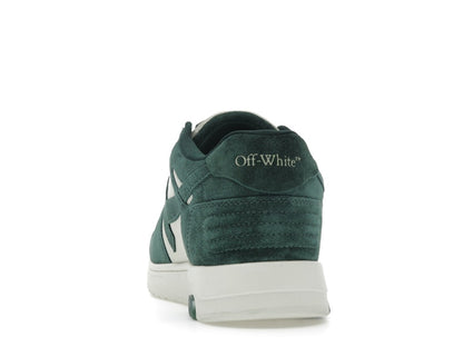 OFF-WHITE Out Of Office "OOO" Low Tops Jet Green Ecru Suede