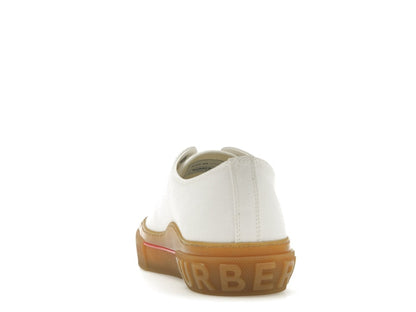 Burberry Logo Detail Cotton Trainer White