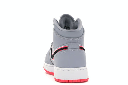 Jordan 1 Mid Wolf Grey Racer Pink Black (GS)
