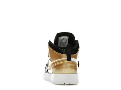 Sky Jordan 1 Mid Black Metallic Gold White (PS)