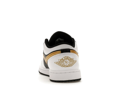 Jordan 1 Low White Black Metallic Gold Swoosh