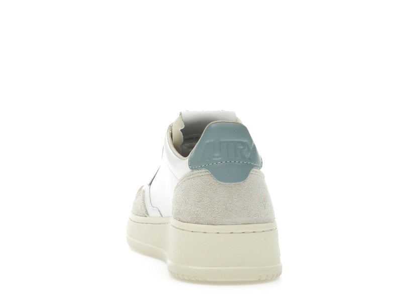 Autry Medalist Leather Low White Silver Blue Beige (Women's)