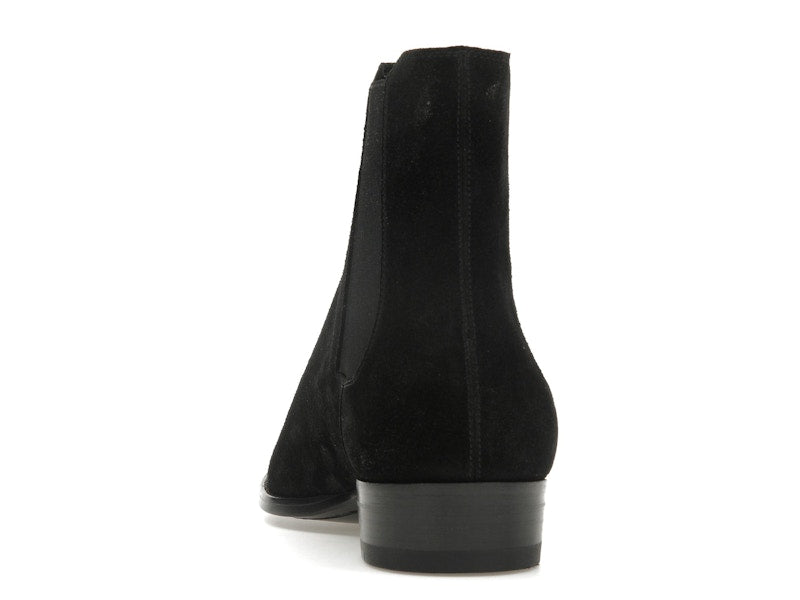 Saint Laurent Wyatt Chelsea Boot Black Suede