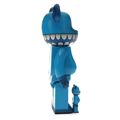 Bearbrick x a-nation KAWS Chompers 100% & 400% Set Blue