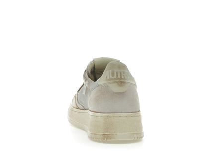 Autry Medalist Leather Low Grey White Super Vintage