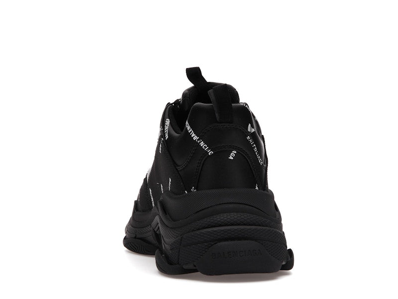 Balenciaga Triple S Allover Logo Black