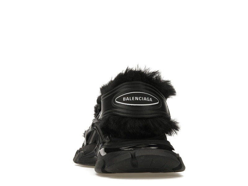 Balenciaga Track Sandal Fake Fur Black