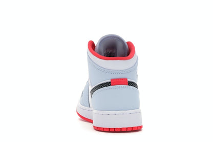 Jordan 1 Mid Half Blue Polka Dot Swoosh (GS)