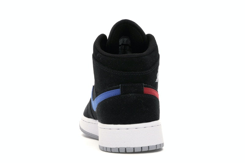 Jordan 1 Mid Multi-Color Swoosh Black (GS)