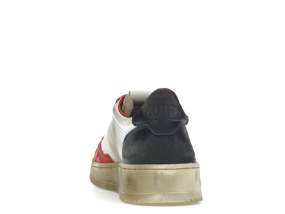 Autry Medalist Leather Low Super Vintage White Blue Red