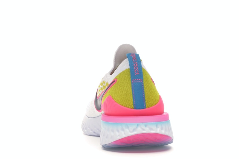 Nike Epic React Flyknit 1 White Pink Blast Citron