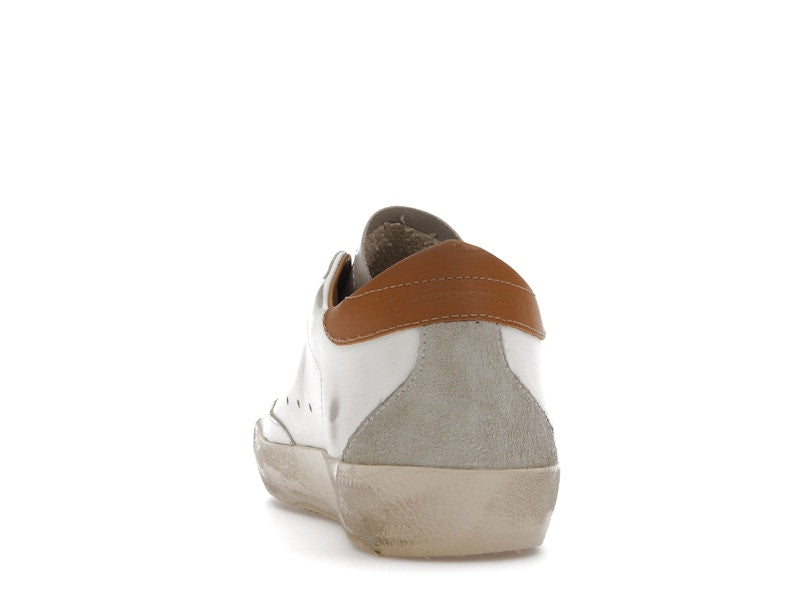 Golden Goose Super-Star White Vacchetta Tan Grey Suede Patch (Women's)