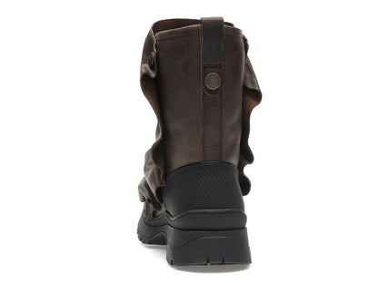 H&M x Glenn Martens Gaiter-Detail Leather Boots Dark Brown