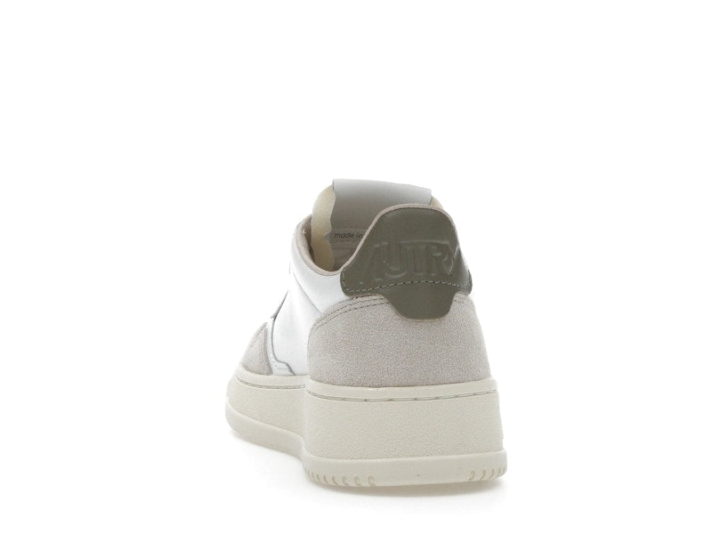 Autry Medalist Leather Low White Covert Green Beige (Women's)