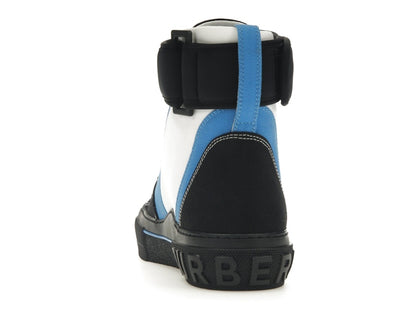 Burberry Sub High-Top Laced-Up Trainer Black Blue White