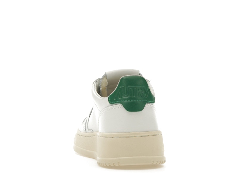 Autry Medalist Leather Low White Green (Women's)