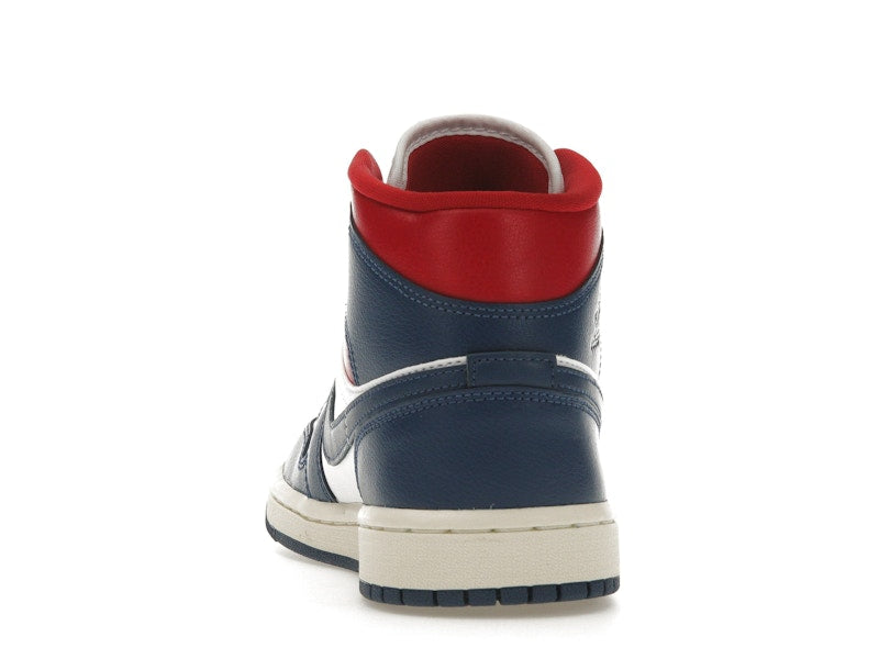 Jordan 1 Mid French Blue Gym Red (Women's)
