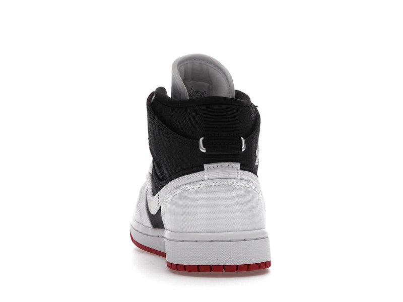 Jordan 1 Mid SE Utility Canvas White Black Gym Red (Women's)