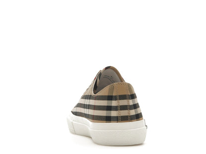 Burberry Logo Print Vintage Check Cotton Sneakers Archive Beige (Women's)