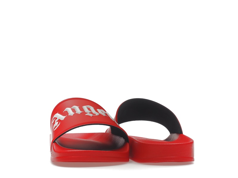 Palm Angels Pool Slides Red White
