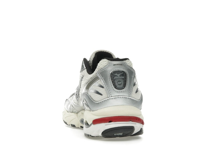 Mizuno Wave Rider 10 White Black Rythmic Red