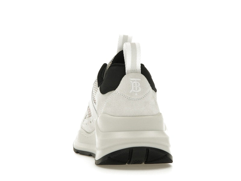 Burberry Logo Print Leather, Suede and Check Mesh Sneakers Archive Beige White (Women's)