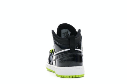 Jordan 1 Mid Black Cyber Mystic Green (PS)