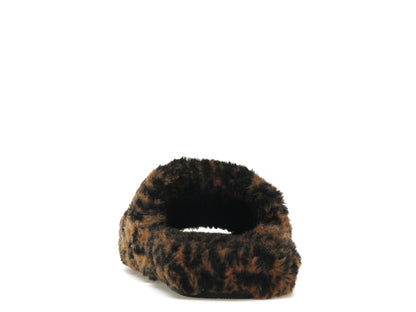 Balenciaga Furry Slide Leopard Brown Black