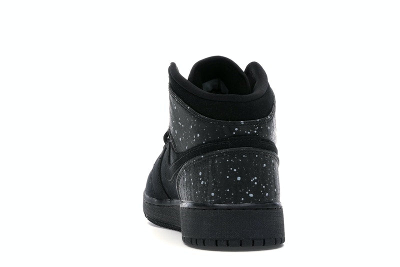 Jordan 1 Mid Black Rush Pink White Splatter (GS)