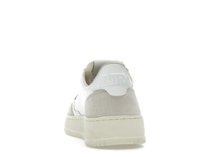 Autry Medalist Leather Low White Beige Suede (Women's)