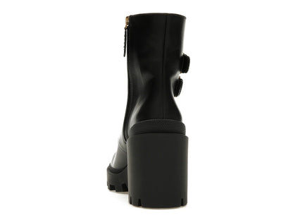 Gucci Buckles Ankle Boots Black Beige (Women's)