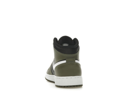 Jordan 1 Mid Black White Olive (GS)