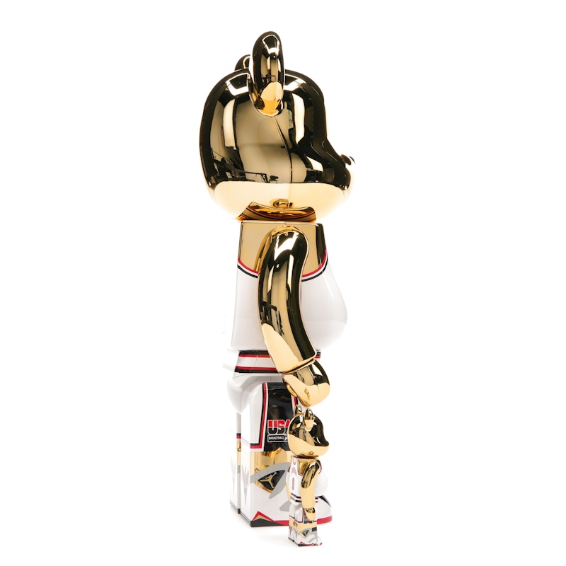 Bearbrick Michael Jordan 1992 Team USA (Dream Team) 100% & 400% Set Gold Chrome