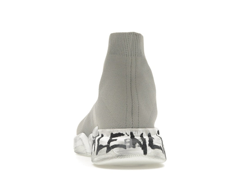 Balenciaga Speed 2.0 Graffiti Recycled Knit Grey White