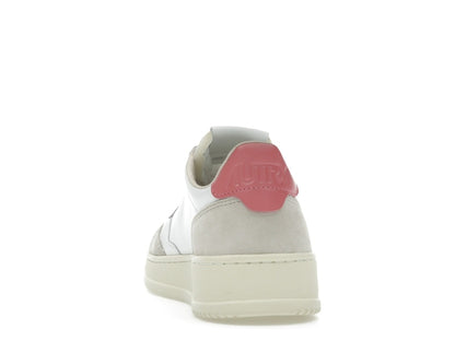 Autry Medalist Leather Low White Tearose Beige (Women's)