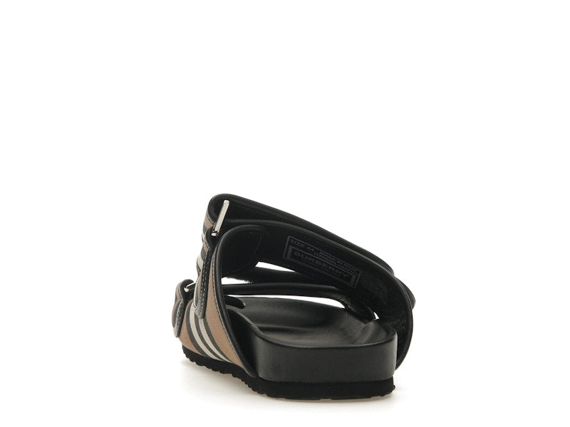 Burberry Check Sandals Birch Brown Black