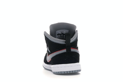 Jordan 1 Mid Black Particle Grey Gym Red (TD)