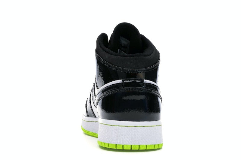 Jordan 1 Mid Black Cyber Mystic Green (GS)
