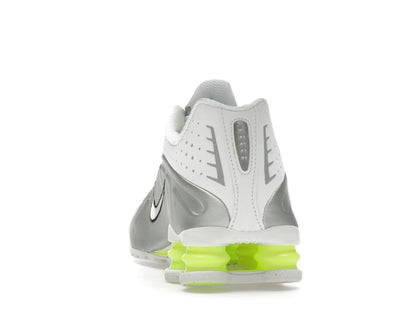 Nike Shox R4 White Metallic Silver Volt (Women's)