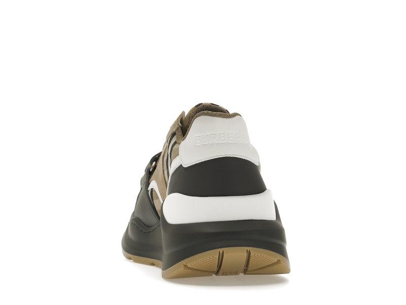 Burberry Ramsey Vintage Check Suede Leather Sneakers Grey Archive Beige