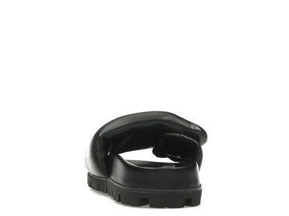 Prada Soft Padded 20mm Slide Sandal Black Nappa Leather