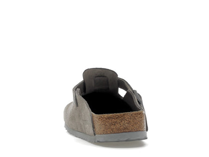 Birkenstock Boston Soft Footbed Suede Stone Coin