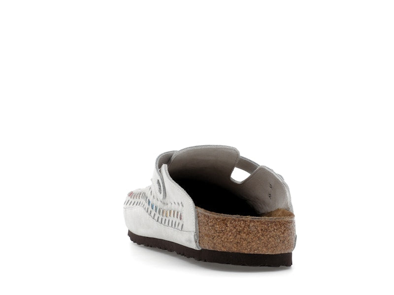 Birkenstock Boston Braided Suede Kith Antique White Tie Dye
