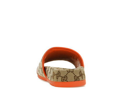 Gucci x The North Face GG Slide Orange Beige Ebony Original GG Canvas